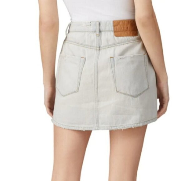 NEW One Teaspoon Brando 2020 Mini Distressed Light Wash Denim Button Fly Skirt - Picture 4 of 15